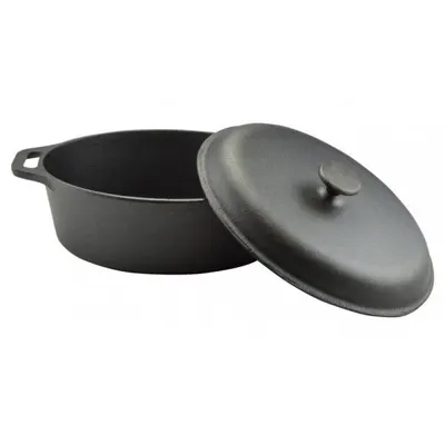 Tava cu Capac din Fonta, 32 cm, Perfect Home
