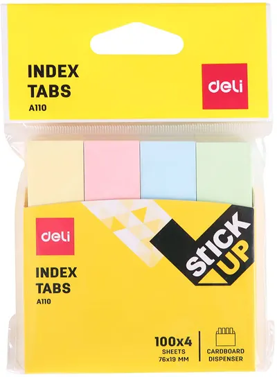 Hartie pentru notite Deli - 76 х 19 mm, 4 х 100 foi, pastel