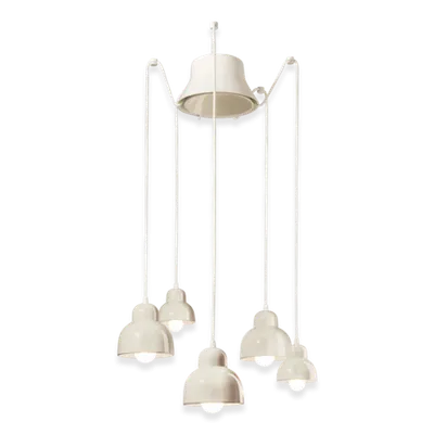Sospensione 5 Luci / 5-Lights Pendant Deco Berimbau Finish Crm - Crema C2605