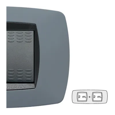 Placa ornament technopolimer, 2+2 module, gri deschis