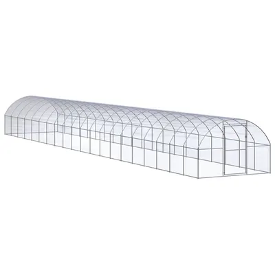 vidaXL Coteț de găini pentru exterior, 3x20x2 m, oțel zincat