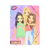 Mapă din plastic, cu închidere bandă elastică, Besties, roz