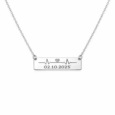 Colier Personalizat Puls cu Argint