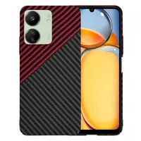 Husa pentru Xiaomi Redmi 13C 5G / 13C / Poco C65, Techsuit, Carbonite FiberShell, Neagra Rosie