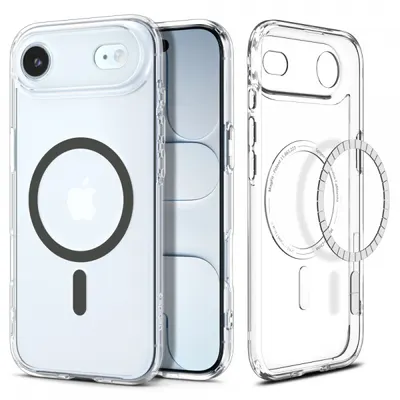 Husa MagSafe pentru Apple iPhone 17 Air, Spigen, Ultra Hybrid, Gri Transparenta ACS10314