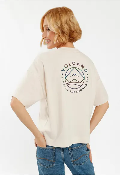 Femeii crema T-Tuz T-shirt - Comfort Fit - Crem