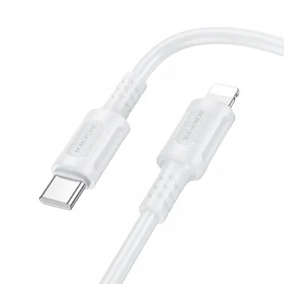 Cablu Date si Incarcare USB-C - Lightning Borofone BX111 Feliz, 27W, 1m, Alb