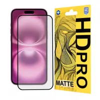 Folie de protectie Ecran Matte Lito HD Pro pentru Apple iPhone 16 Plus, Sticla Securizata, Full Glue, Neagra