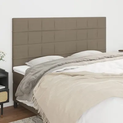 vidaXL Tăblie de pat gri taupe 200x5x118/128 cm, material textil