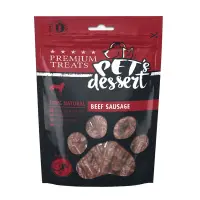 PET'S DESSERT Sausage, XS-XL, Vită, punguță recompense fără cereale câini, 80g