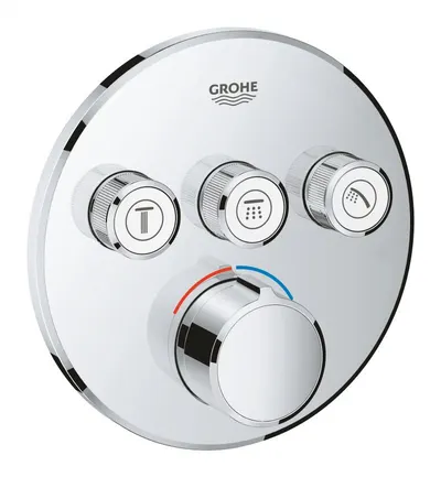 Baterie dus Grohe Smartcontrol 29146000, 3 iesiri, push&turn, masca metalica, filtru impuritati, necesita set fixare, Crom