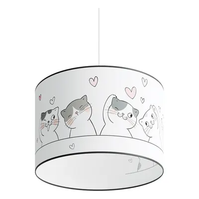 Lustră pentru copii albă cu abajur din plastic ø 40 cm Puss – Sollux
