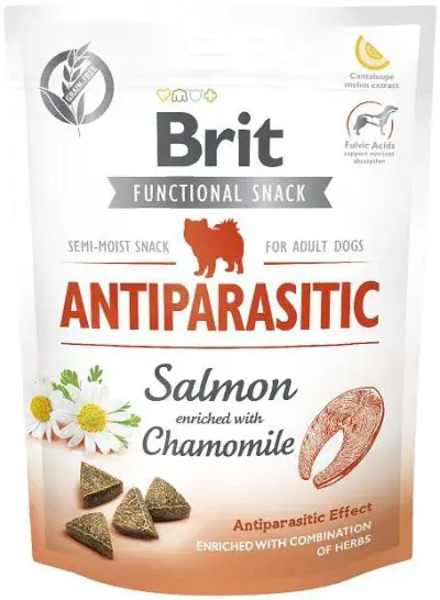 Recompense pentru caini Brit Snack Antiparastic cu somon 150 gr