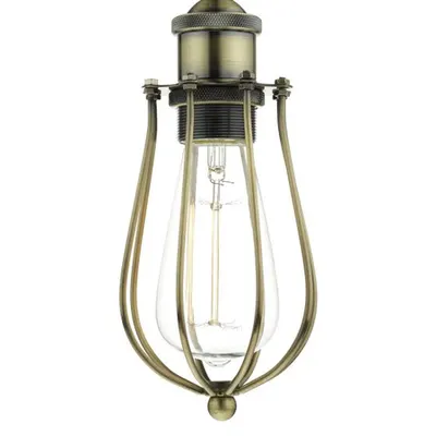 Lampa suspendata Taurus 1 Light Pendant Cage Antique Brass