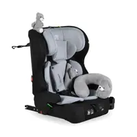 Scaun auto cu 2 jucarii si perna gat Moni i-Size Security Isofix (76-150 cm) Space Gri