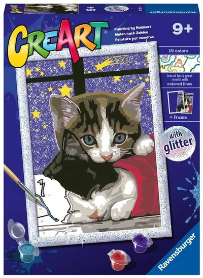 Set de pictat după numere Ravensburger CreArt - Îmbrățișare de pisică