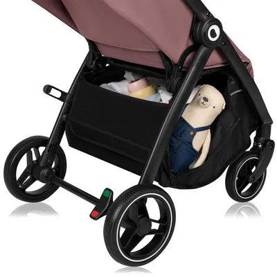 Carucior pentru copii Lionelo Ingrid Roz, sport, capotina impermeabila cu filtru UPF50+, pana la 22 kg, spatar reglabil, suport pahar si plasa de tantari, sistem pentru pliere automata