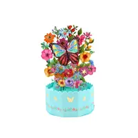 Decorațiune din hârtie Magic Pop-Ups Fluture cu flori