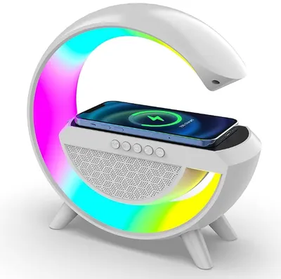 Boxa Multifunctionala 3 in 1 lampa LED RGB smart BT 2301 boxa bluetoothb incarcator telefon wireless lumina RGB