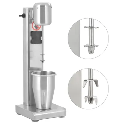 vidaXL Mixer de milkshake, 1 L, oțel inoxidabil