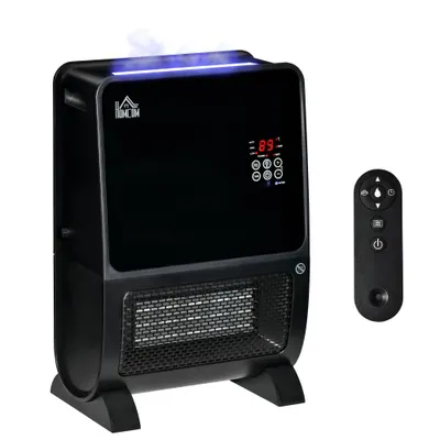 Soba Electrica 2 în 1 cu Umidificator, incalzitor cu Lumină LED in 3 Culori si Ultraviolete, Temporizator si Telecomanda HOMCOM | Aosom Romania