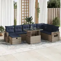 Gossi set canapele de gradina cu perne, 9 piese, maro, poliratan