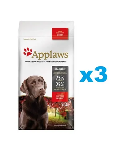 APPLAWS Adult Dog Large Breed Chicken 6 kg (3x2 kg) Hrana uscata caine talie mare, cu pui