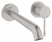 Baterie lavoar Grohe Essence 29193DC1, montare pe perete, 230 mm, necesita valva, Otel satinat