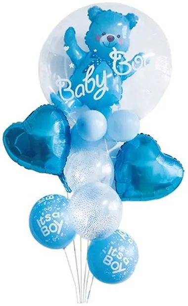 Set de baloane PartyGo - Urs albastru, 11 buc