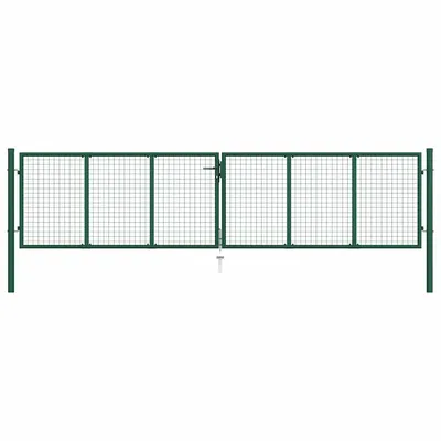 vidaXL Poartă de grădină din plasă, oțel, verde, 400x100 cm
