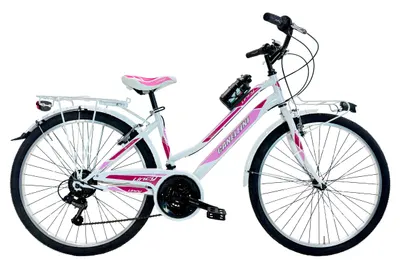 Bicicletă pentru fete Canellini LINCY 26" - Alb/Roz