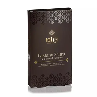 Vopsea de par naturala castaniu - inchis 100g Isha