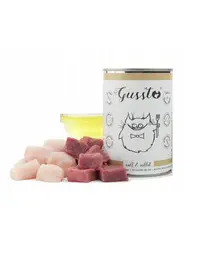 GUSSTO Cat Fresh Calf & Rabbit CARNE PROASPĂTĂ DE VIŢEL CU IEPURE 400 g