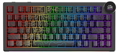 Tastatură mecanică AJAZZ - AK820 V2 PRO, wireless, Ajazz White Peach, RGB, neagră