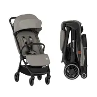 Carucior sport, Petite&Mars, Zip, Pliere automata cu o mana, Potrivit pentru avion, De la nastere, Pana la 22 Kg, Pozitie de somn, Usor- 7kg, Capacitate cos- 5 kg, Reglare spatar, suport de picioare, Bara detasabila, Gri