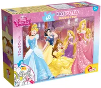 Puzzle cu două fețe Lisciani de colorat din 60 piese - Prințese