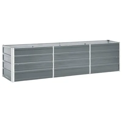 Gossi strat inaltat de gradina gri 240 x 40 x 45 cm otel galvanizat
