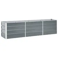 Gossi strat inaltat de gradina gri 240 x 40 x 45 cm otel galvanizat