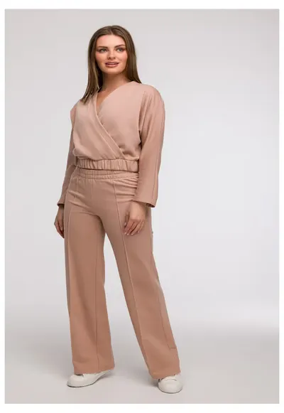 Pantaloni de trening cu croiala larga - Bej