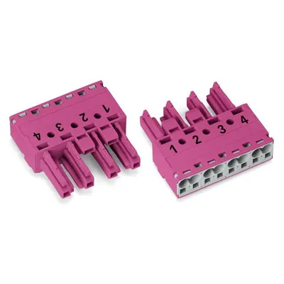 Socket; 4-pole; Cod. B; 4,00 mm²; pink