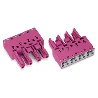 Socket; 4-pole; Cod. B; 4,00 mm²; pink