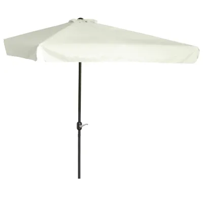 Outsunny Umbrela dreptunghiular pentru gradina cu manivela, 230x130x249cm, Alb Crem | Aosom Romania