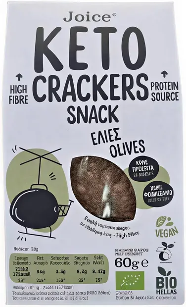 Crackers keto cu măsline, 60 g, Joice