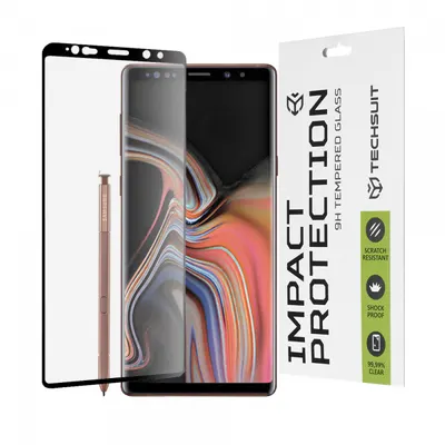 Folie de protectie Ecran Techsuit pentru Samsung Galaxy Note 9 N960, Sticla Securizata, Full Glue, 111D, Neagra