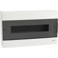 Tablou cu montaj aparent Easy9EU, 1x18 Module, usa fumurie, cu 2 blocuri terminale Schneider EZ9EUC118