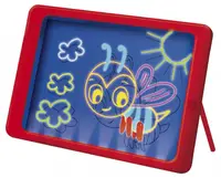 Tablă de desen pentru copii Lisciani - Carotina LED, cu șabloane și markere