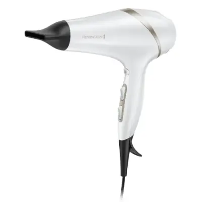 Uscator de par Remington Hydraluxe AC8901, 2300 W, Hydracare, Motor AC, Ionizare, Alb/Bej