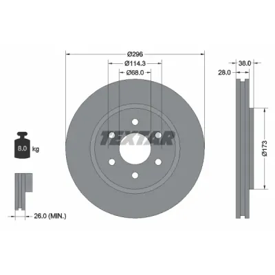 Disc frana TEXTAR 92199603