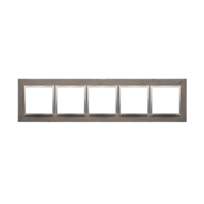 Rama cvintupla, beton inchis/silver mat metalic