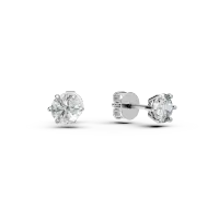 Cercei solitaire din aur alb cu diamante de 0.88ct